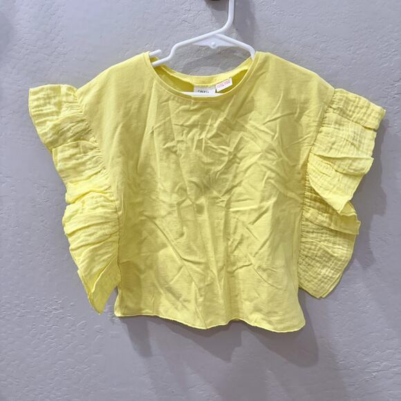 NWT Zara Yellow Ruffle Top - Picture 1 of 6